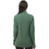 adidas Women's Green Oxide Melange 3-Stripes Quarter Zip Pullover