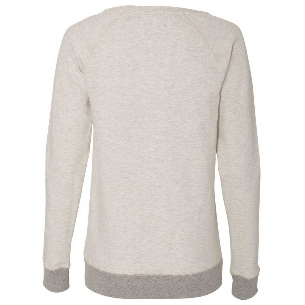 Champion Women's Oatmeal Heather/Oxford Grey Originals French Terry Boat Neck Sweatshirt