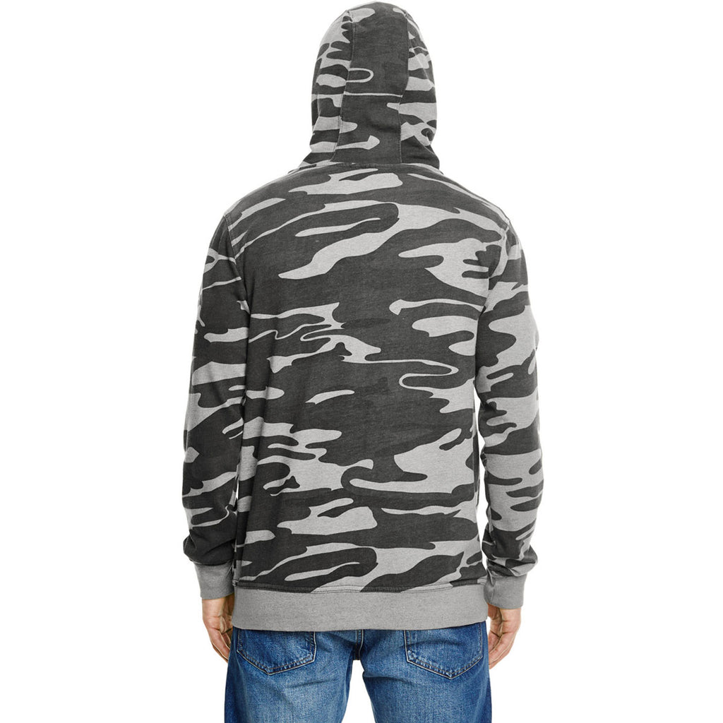 Burnside Men's Black Camo/Black French Terry Full-Zip Hooded Sweatshirt