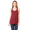 Bella + Canvas Women's Maroon Flowy Racerback Tank