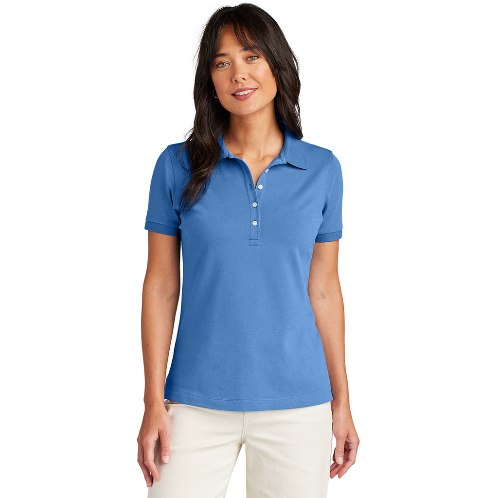 Brooks Brothers Women's Charter Blue Pima Cotton Pique Polo