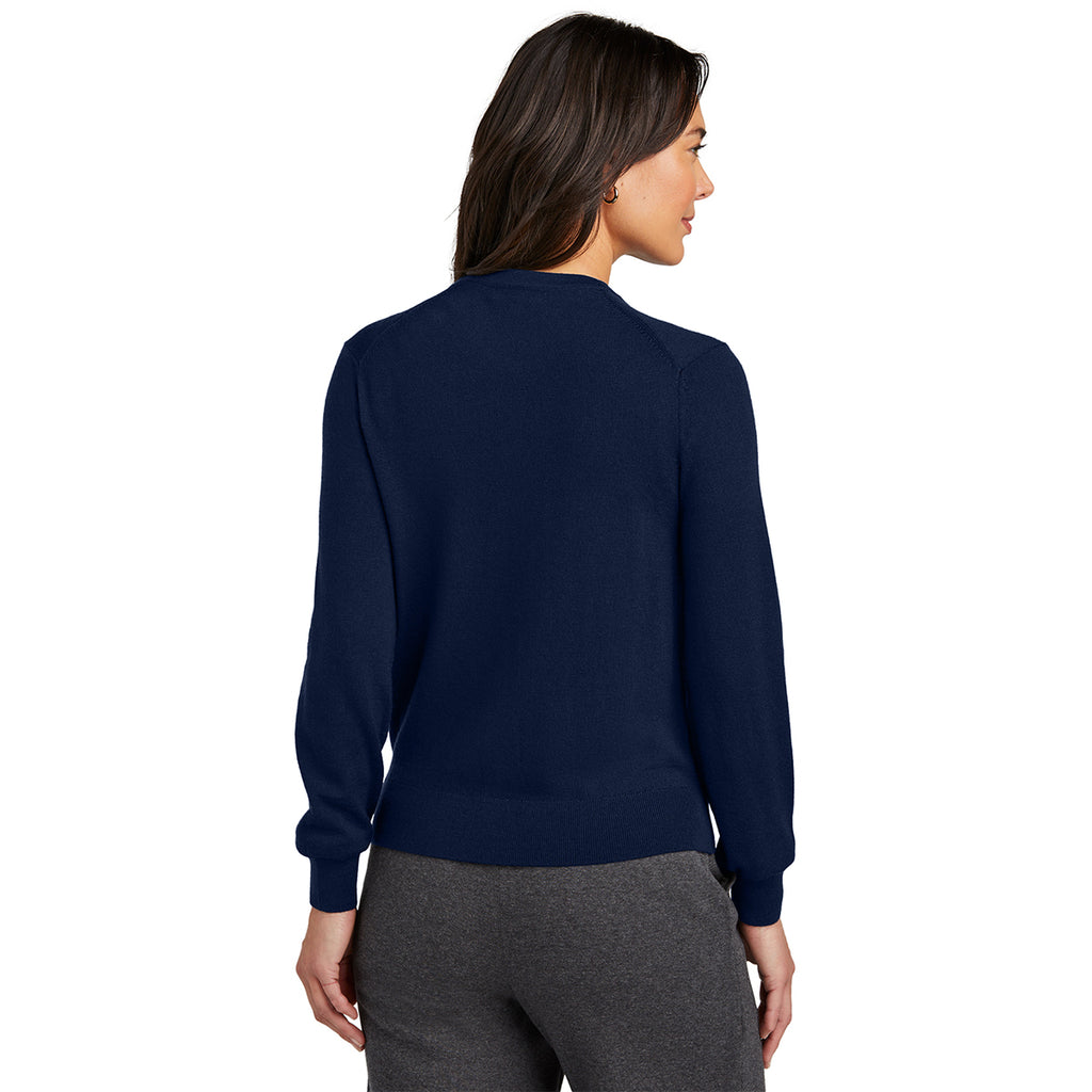 Brooks Brothers Women's Navy Blazer Washable Merino Cardigan Sweater