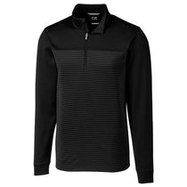 Cutter & Buck Men's Black Tall DryTec Traverse Stripe Half-Zip