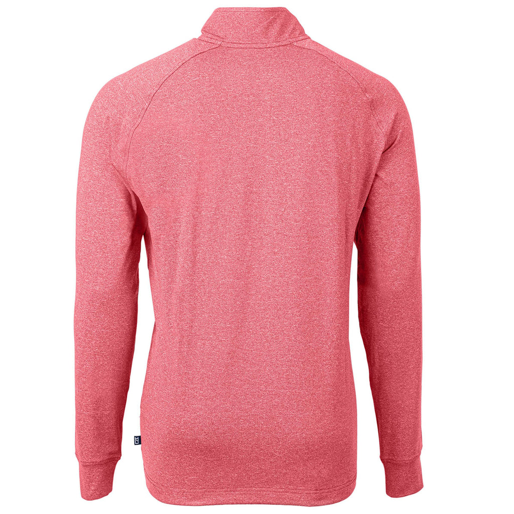 Cutter & Buck Men's Cardinal Red Heather Adapt Eco Knit Heather Tall Quarter Zip