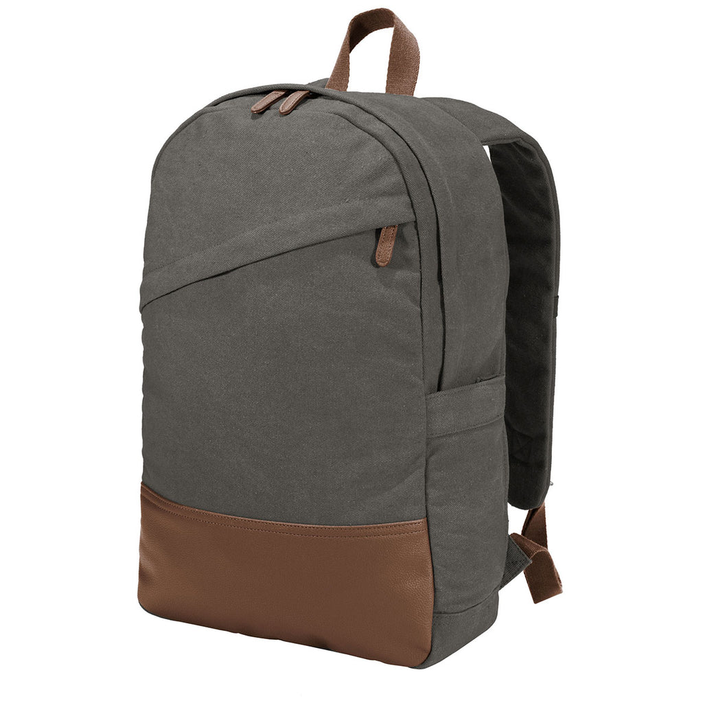 Port Authority Dark Smoke Grey Cotton Canvas Backpack