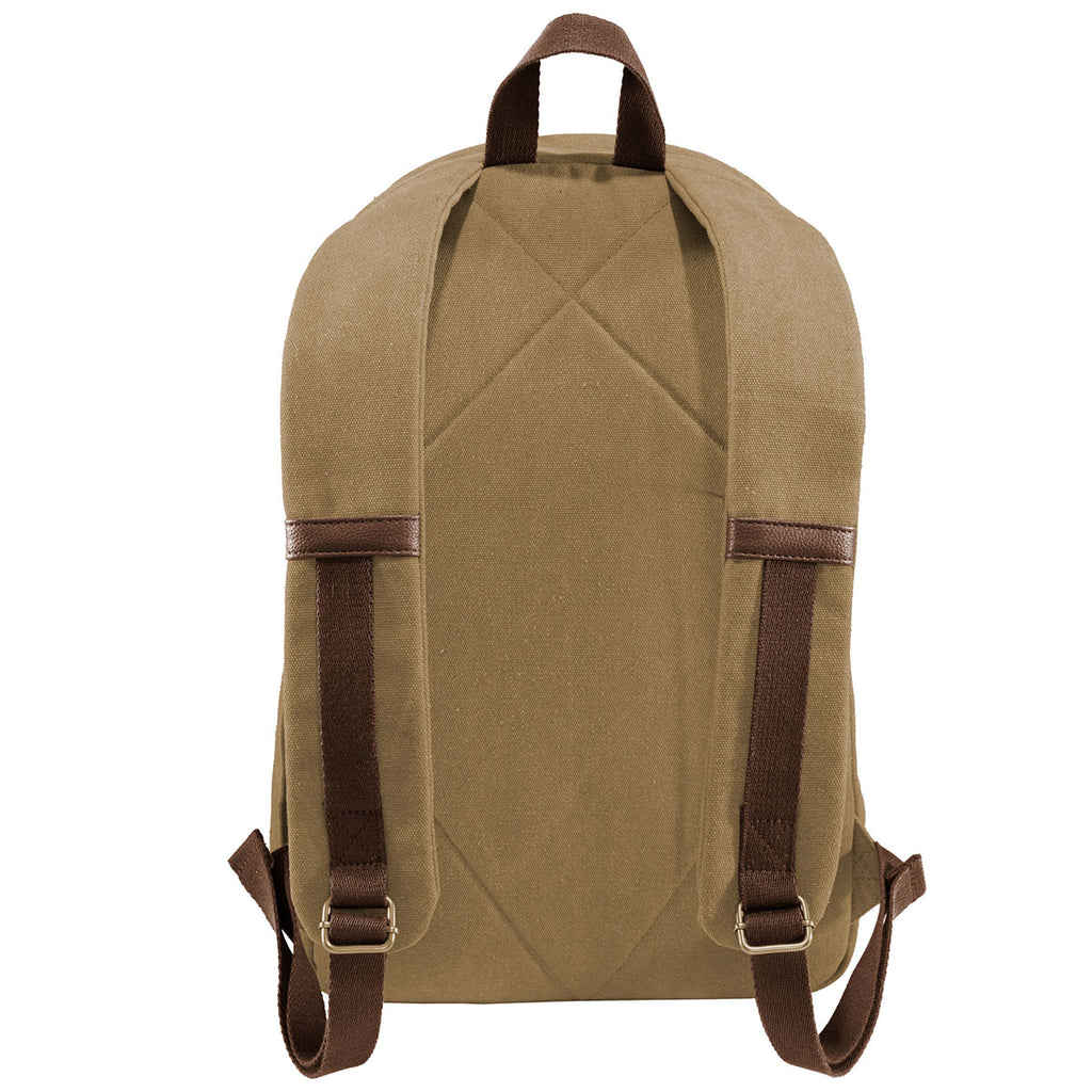 Port Authority Desert Khaki Cotton Canvas Backpack