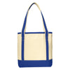 Port Authority Natural/True Royal Medium Cotton Canvas Boat Tote