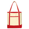 Port Authority Natural/Red Large Cotton Canvas Boat Tote