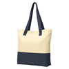 Port Authority Natural/Navy Colorblock Cotton Tote