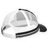 Port Authority Black/Grey Steel/White Two-Stripe Snapback Trucker Cap