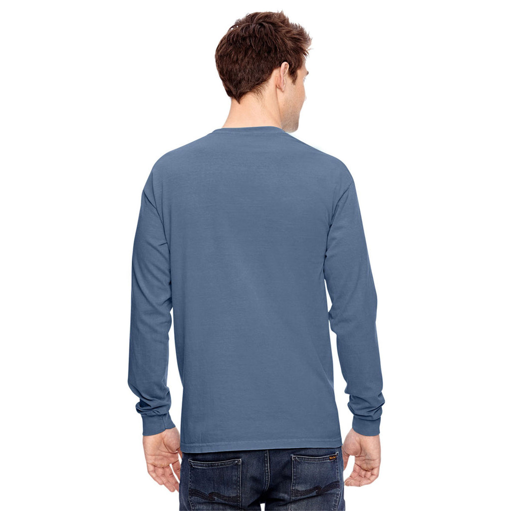 Comfort Colors Men's Blue Jean 6.1 Oz. Long-Sleeve Pocket T-Shirt