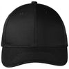 Port Authority Black Snapback Fine Twill Cap