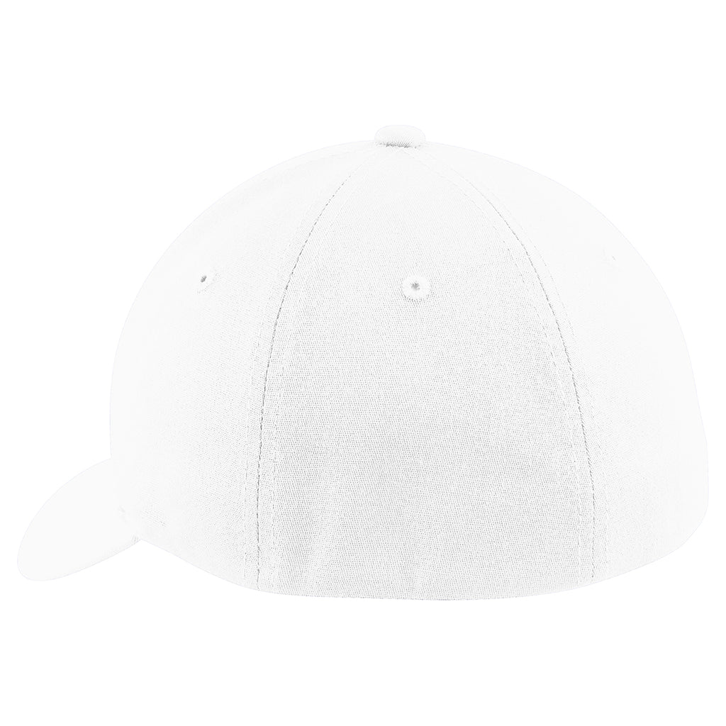 Port Authority White Flexfit Cotton Twill Cap