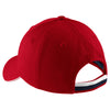 Port Authority Red/Classic Navy/White Sandwich Bill Cap with Striped Closure