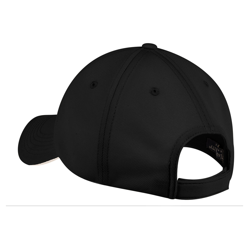 Port Authority Black/ Stone Dry Zone Cap