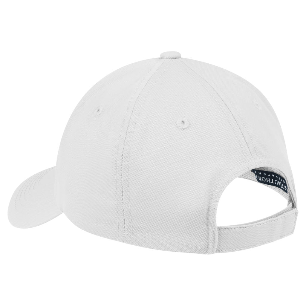 Port Authority White Nylon Twill Performance Cap