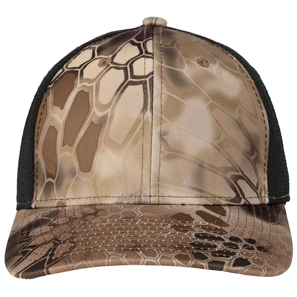 Port Authority Kryptek Highlander/Black Snapback Performance Camouflage Mesh Back Cap