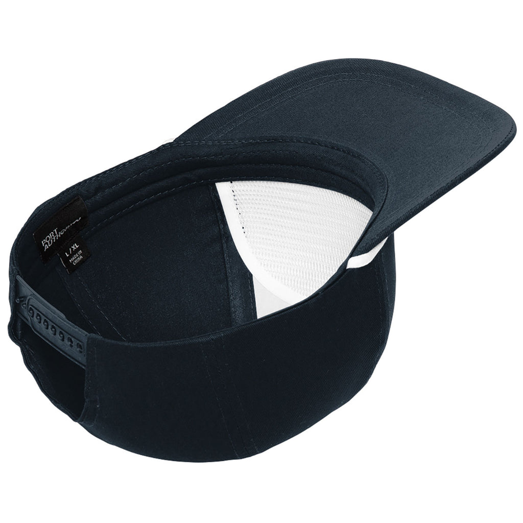 Port Authority Navy/ White Snapback Five-Panel Rope Cap