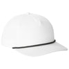 Port Authority White/ Black Snapback Five-Panel Rope Cap