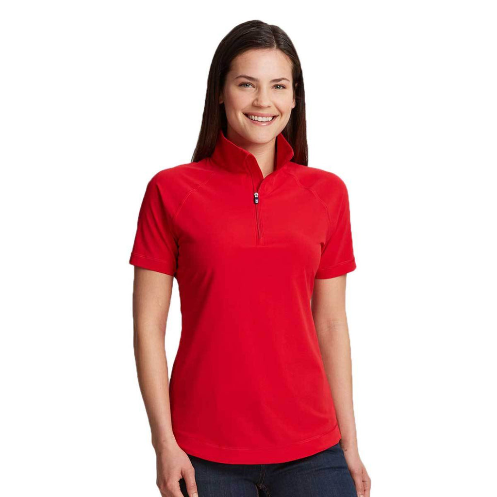 Cutter & Buck Women's Red Response Half Zip