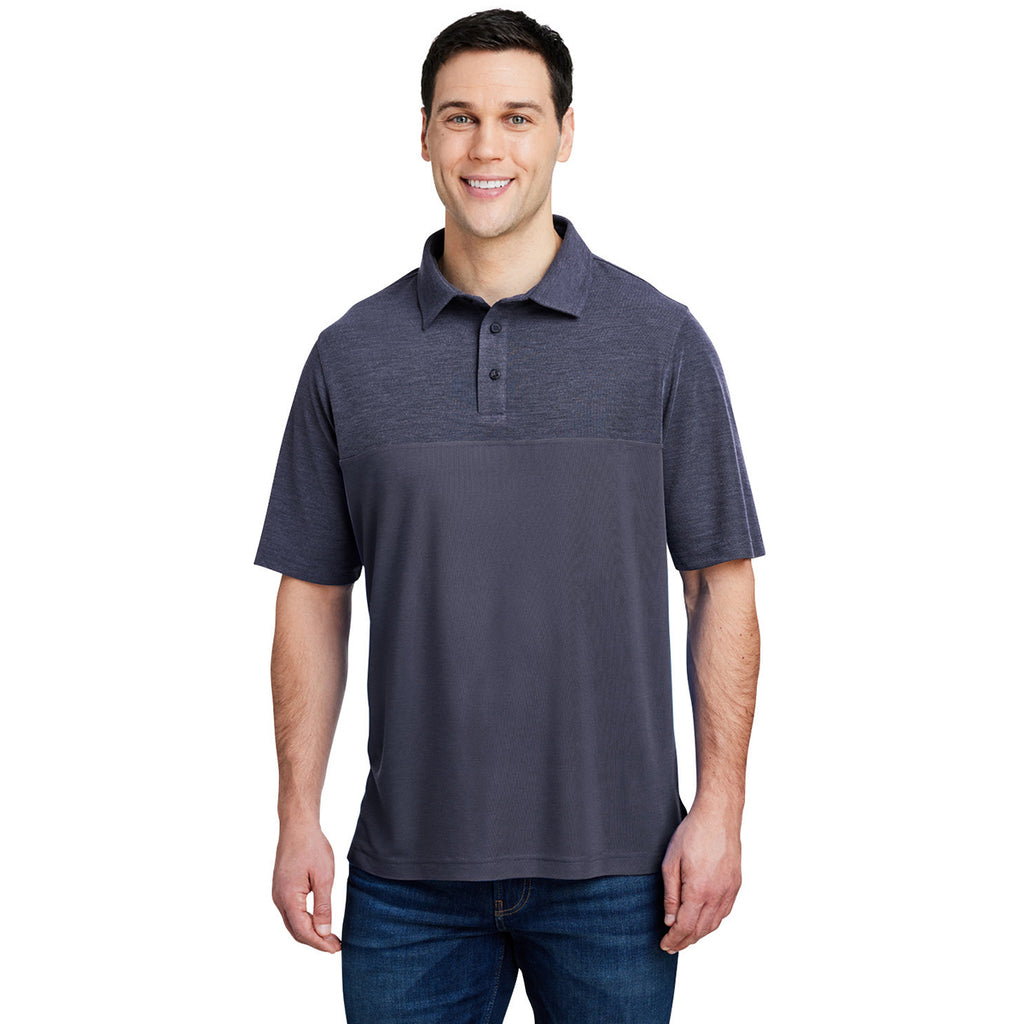 Core 365 Men's Classic Navy/Classic Navy Heather Fusion ChromaSoft Colorblock Polo