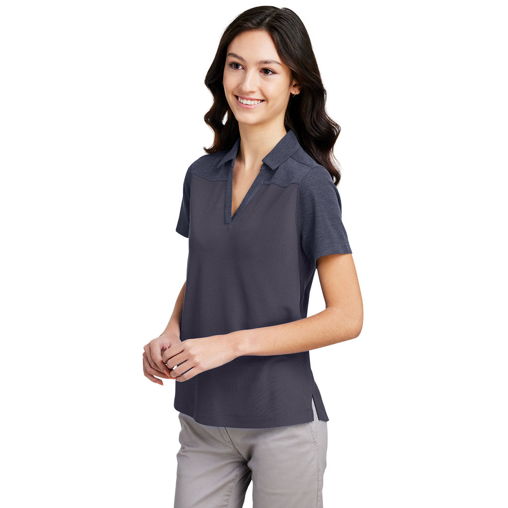 Core 365 Women's Classic Navy/Classic Navy Heather Fusion ChromaSoft Colorblock Polo