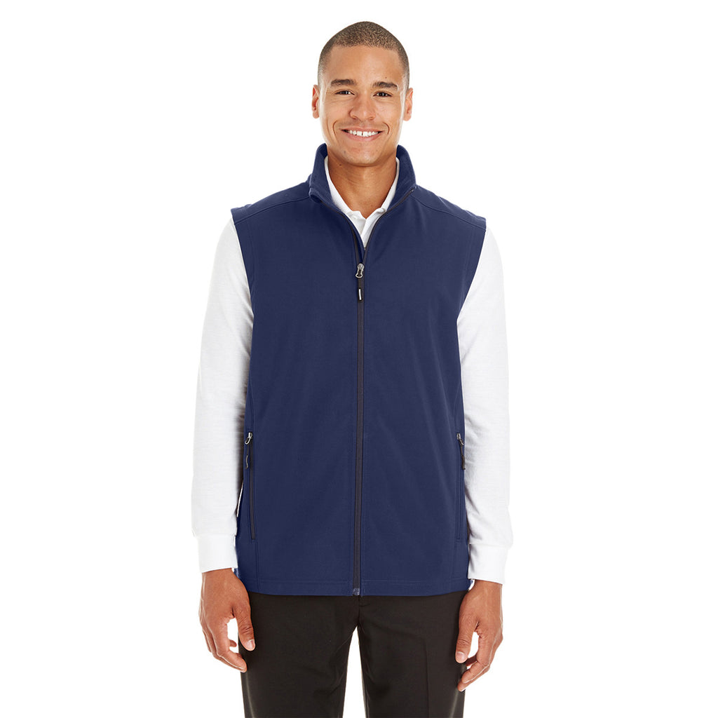 Core 365 Men's Classic Navy Cruise Two-Layer Fleece Bonded Soft Shell Vest