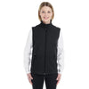 Core 365 Women's Black Cruise Two-Layer Fleece Bonded Soft Shell Vest