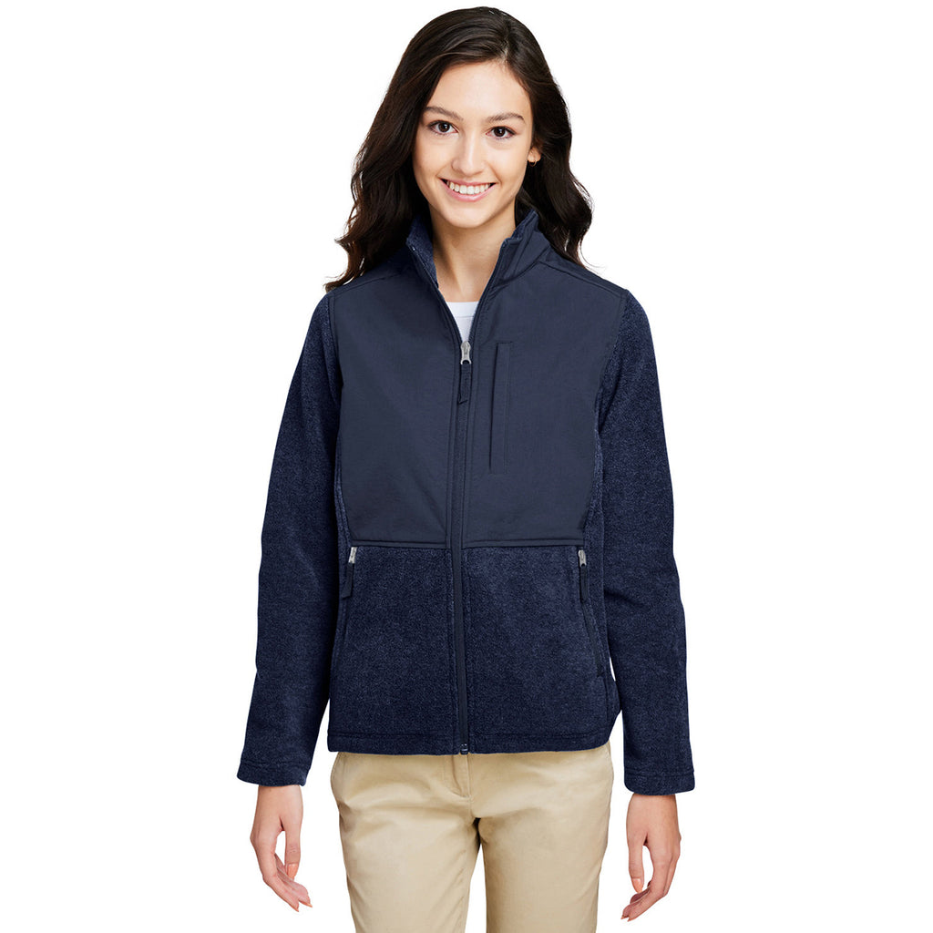 Core 365 Women's Classic Navy/Classic Navy Journey Summit Hybrid Full-Zip