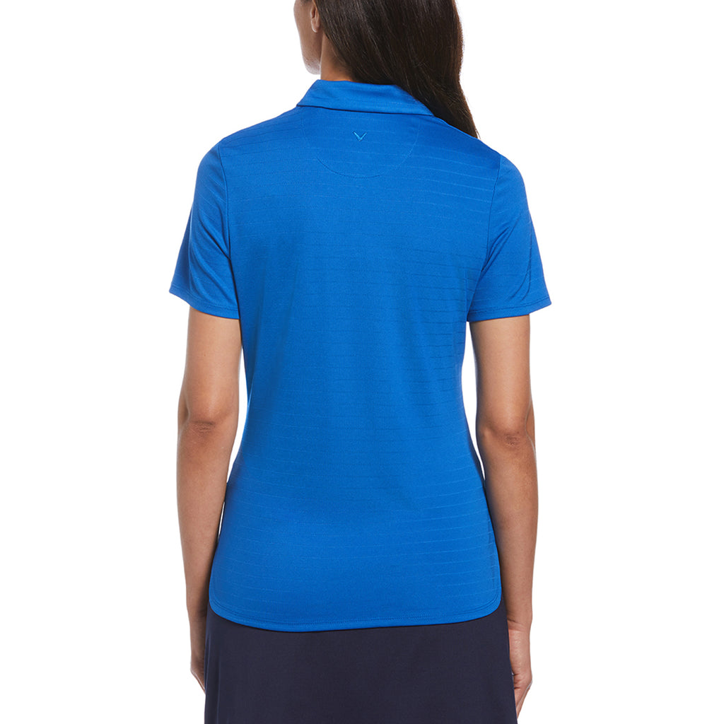 Callaway Women's Magnetic Blue Eco Horizontal Textured Polo