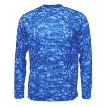 BAW Men's Blue Xtreme Tek Digital Camo Long Sleeve Shirt