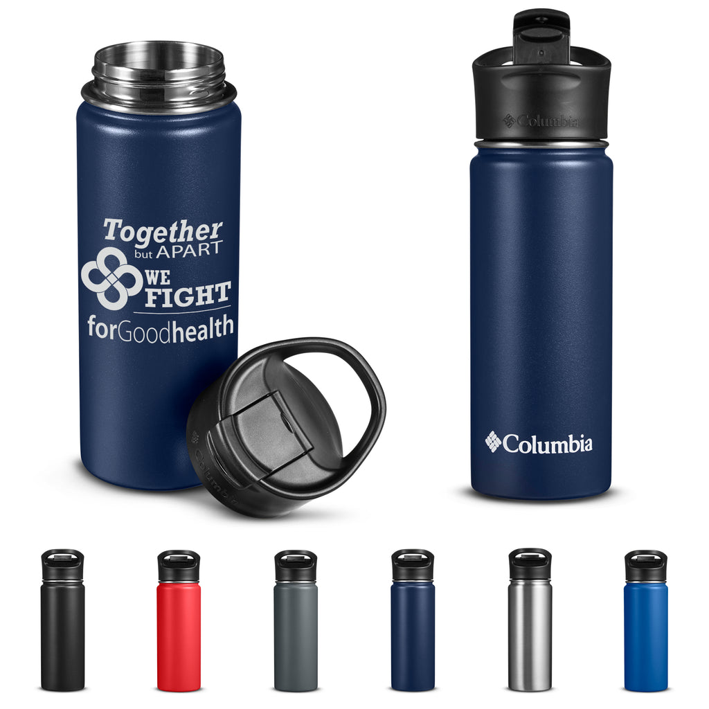 Columbia Collegiate Navy 18 oz. Double-Wall Vacuum Bottle with Sip-Thru Top