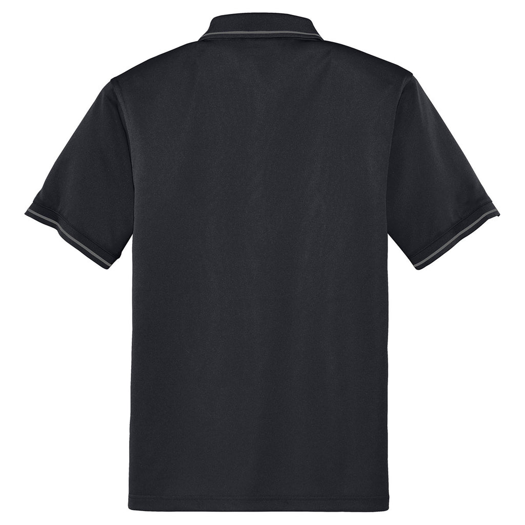 CornerStone Men's Dark Navy/Smoke Grey Select Snag-Proof Tipped Pocket Polo