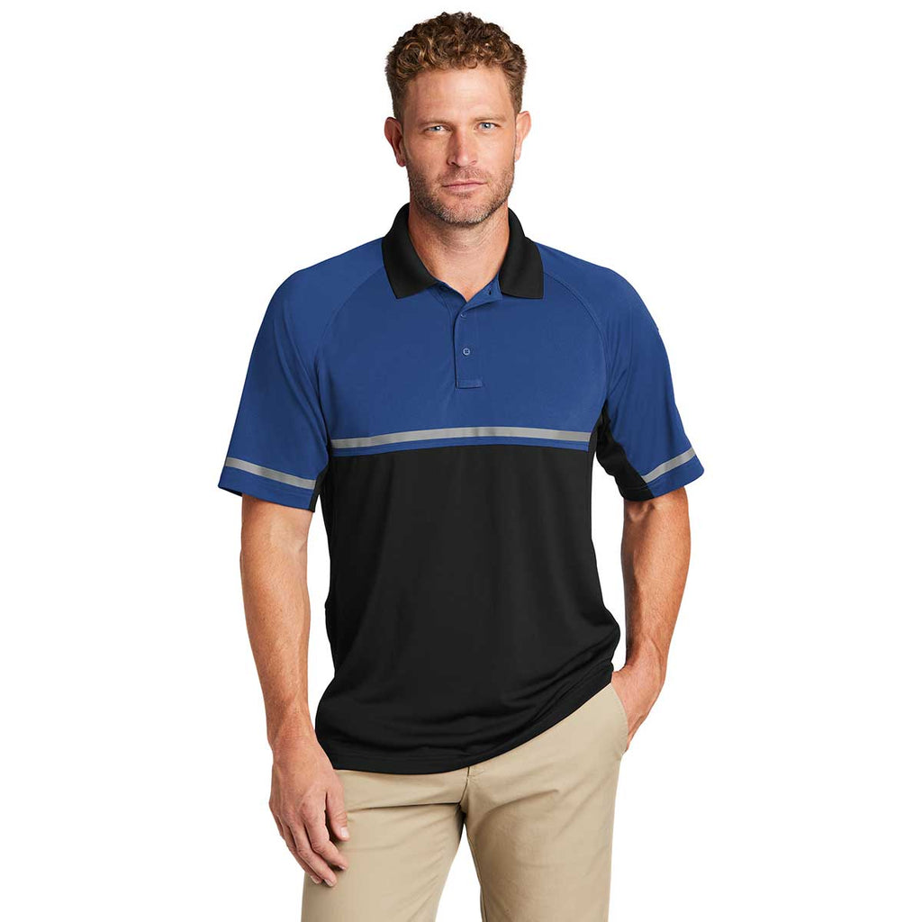 CornerStone Men's Royal/Black Lightweight Snag Proof Enhanced Visibility Polo