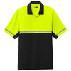 CornerStone Men's Safety Yellow/Black Lightweight Snag Proof Enhanced Visibility Polo