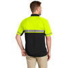 CornerStone Men's Safety Yellow/Black Lightweight Snag Proof Enhanced Visibility Polo