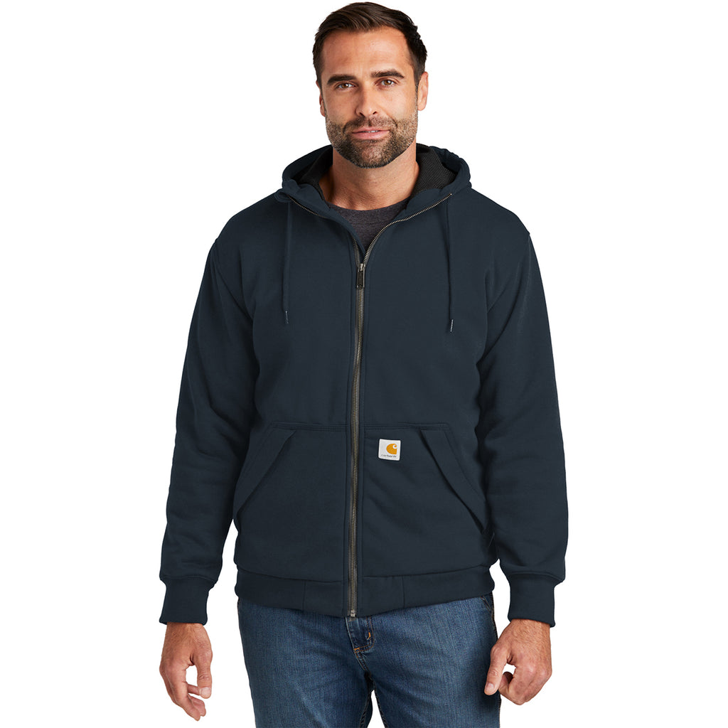 Carhartt Men's New Navy Midweight Thermal-Lined Full-Zip Sweatshirt