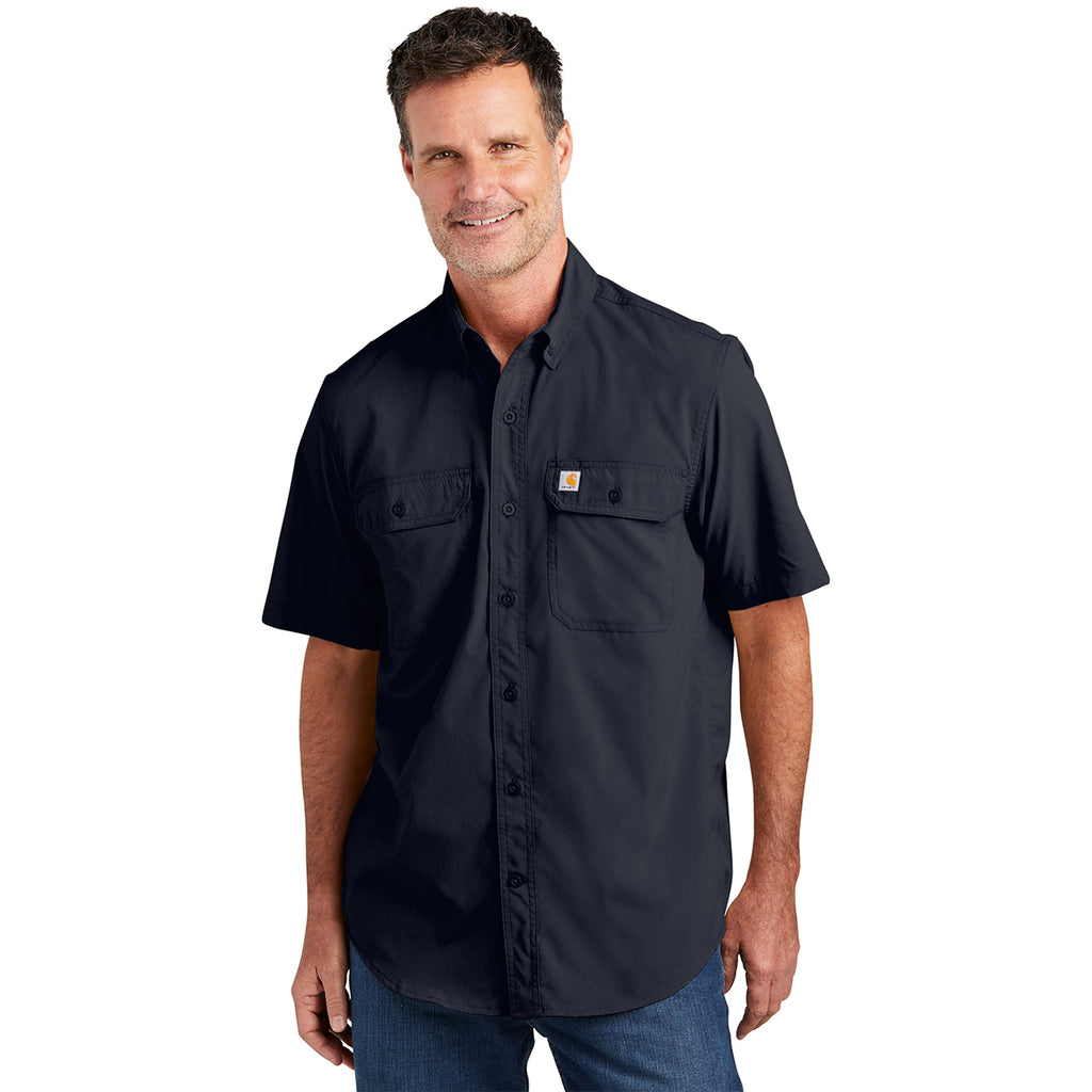 Carhartt Men's Navy Force Solid Short Sleeve Shirt