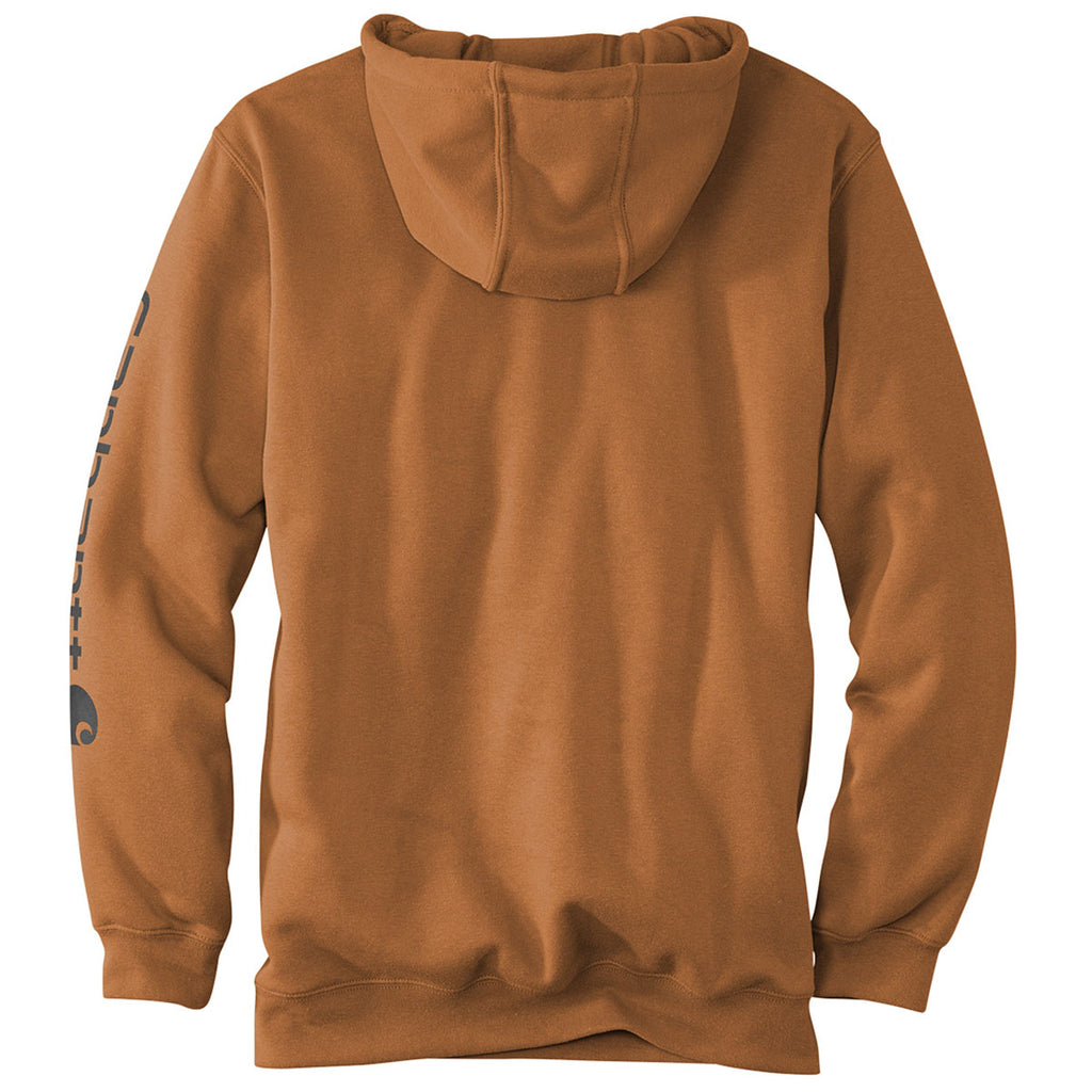 Carhartt Men's Carhartt Brown Midweight Hooded Logo Sweatshirt