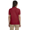 Devon & Jones Women's Burgundy Pima Pique Short-Sleeve Y-Collar Polo