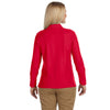 Devon & Jones Women's Red Pima Pique Long-Sleeve Polo