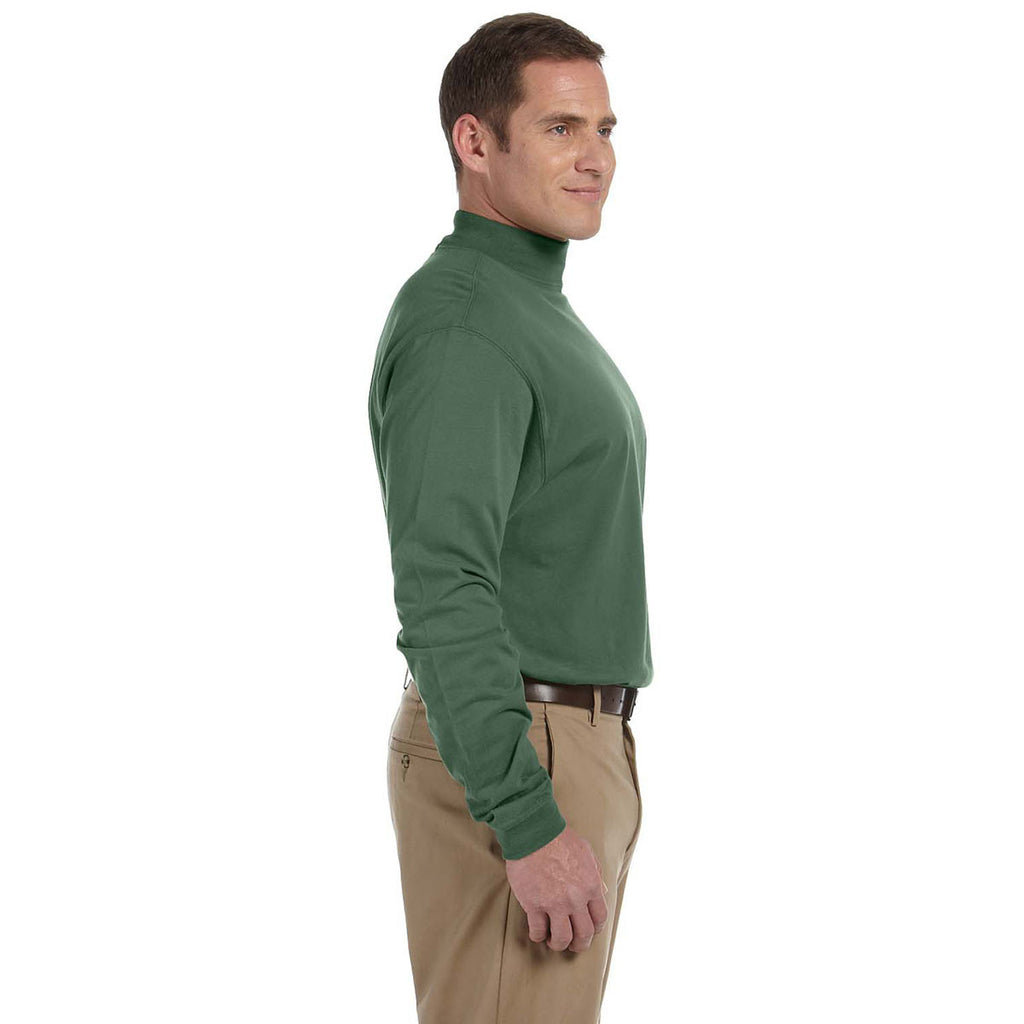 Devon & Jones Men's Dill Sueded Cotton Jersey Mock Turtleneck