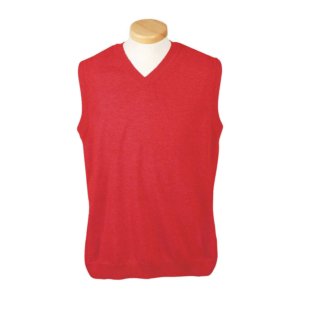 Devon & Jones Men's Red V-Neck Vest