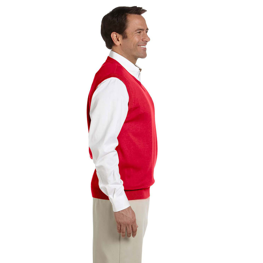 Devon & Jones Men's Red V-Neck Vest