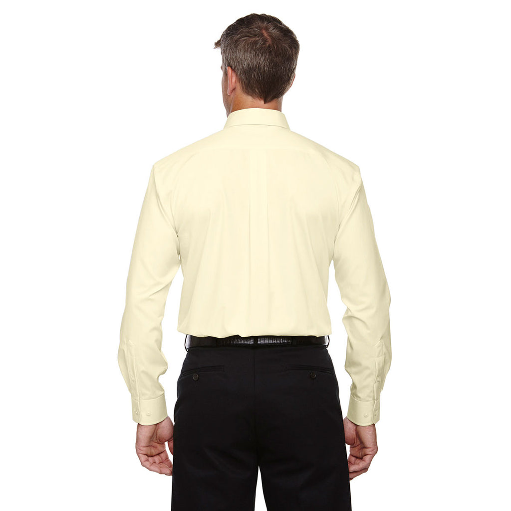 Devon & Jones Men's Transparent Yellow Crown Collection Solid Oxford