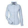 Devon & Jones Women's Navy/White CrownLux Performance Micro Windowpane Shirt