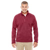 Devon & Jones Men's Red Heather Bristol Sweater Fleece Quarter-Zip