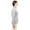 Devon & Jones Women's Grey Heather Bristol Full-Zip Sweater Fleece Jacket