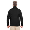 Devon & Jones Men's Black Heather/Dark Grey Heather Newbury Colorblock Melange Fleece Full-zip