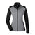 Devon & Jones Women's Black Heather/Dark Grey Heather Newbury Colorblock Melange Fleece Full-zip